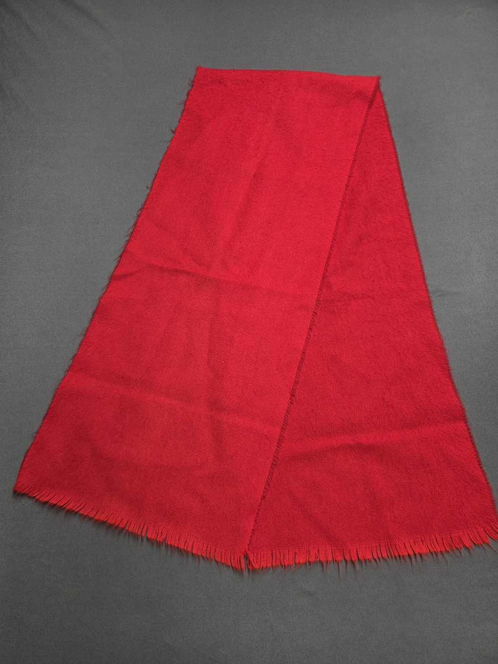 Classic Solid Crimson Red Long Fringed Winter Scarf Wrap Unisex One Size